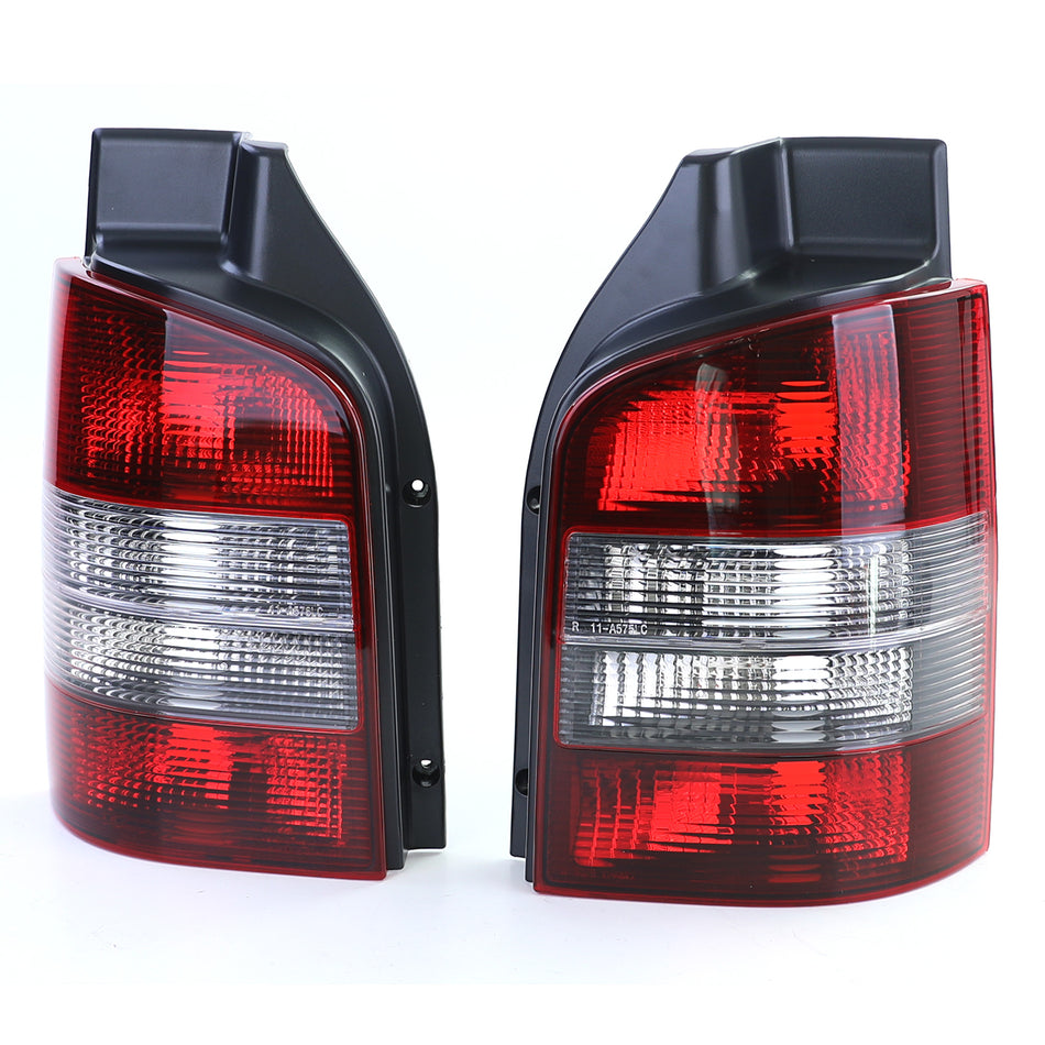 Fanali Posteriori Rossi Neri Coppia per Volkswagen T5 Bus + Transporter