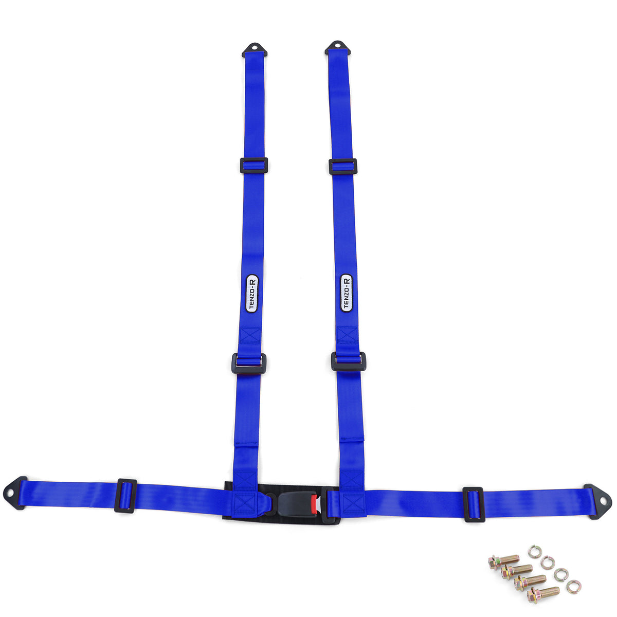 Cinture Sportive 4 Punti Blu con E Segno Universali per Auto