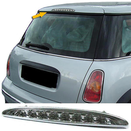 Dritte LED Luce Freno Vetro Trasparente Cromato per Mini One Cooper S R50 R53