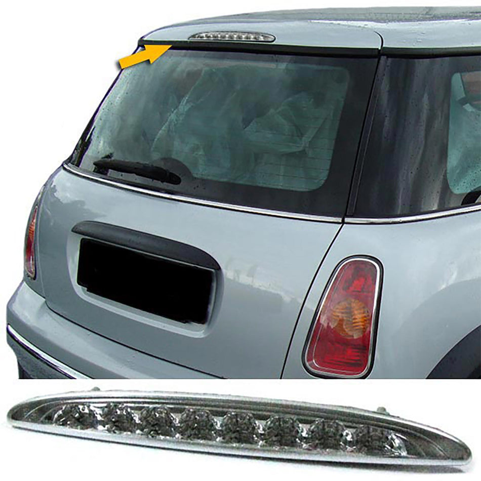 Dritte LED Luce Freno Vetro Trasparente Cromato per Mini One Cooper S R50 R53