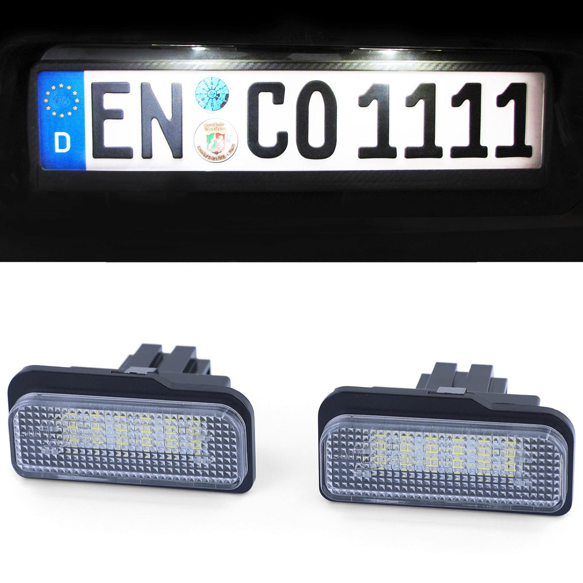 LED Luce Targa Bianco 6000K per Mercedes C219 R171 W211 W203 (2 Pezzi)
