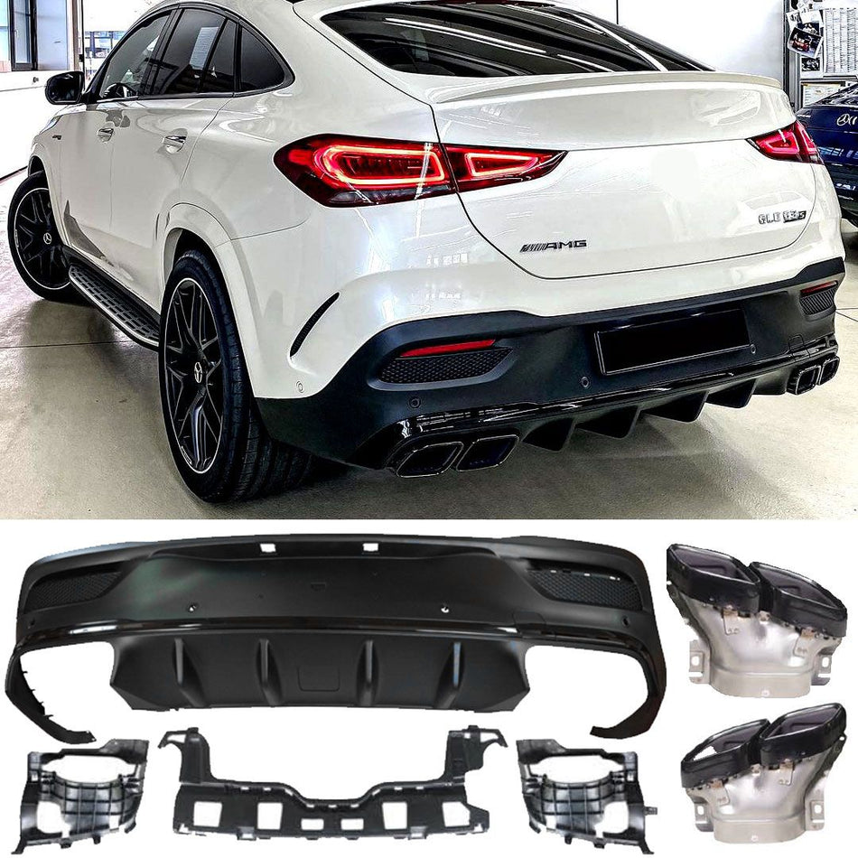 Diffusore Posteriore con Terminali Scarico Neri per Mercedes C167 GLE Coupé