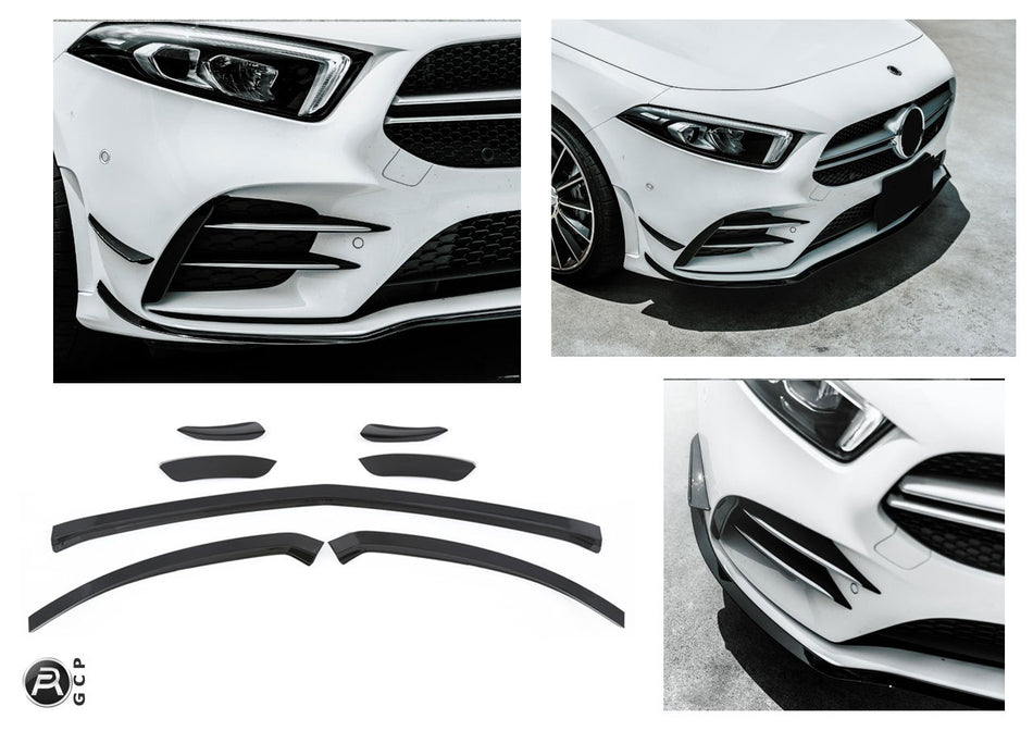 Flap Aerodinamici Neri Anteriori per Mercedes Classe A W177
