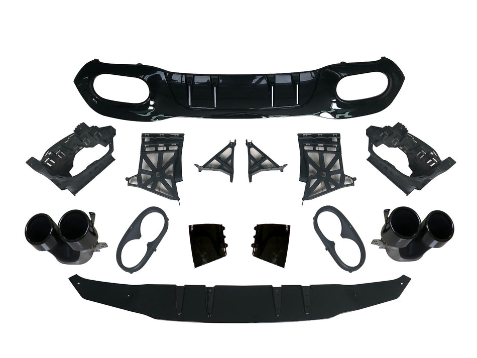 Diffusore Posteriore con Terminali Scarico Nero per Mercedes W177 2018-2026