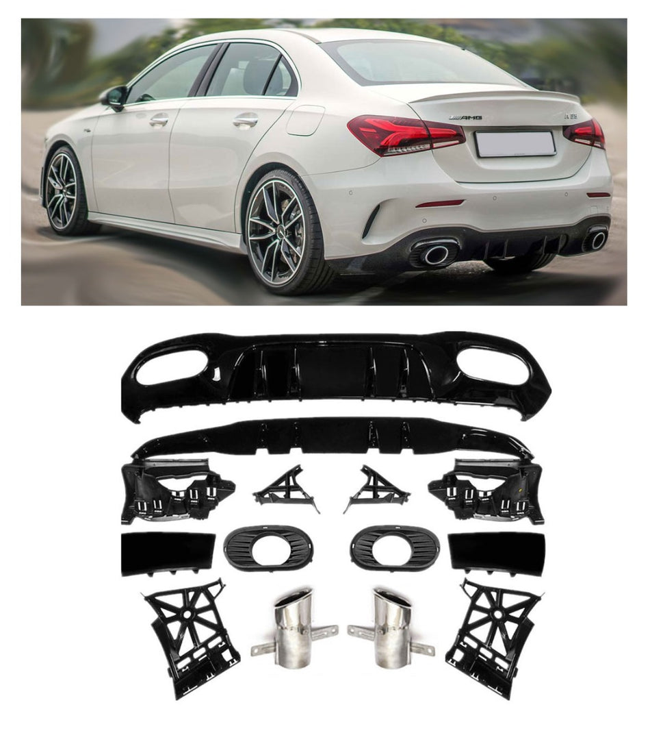 Diffusore Posteriore con Terminali Scarico Cromato per Mercedes V177 2018-2026