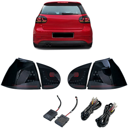 Fanali Posteriori LED Set Nero Fumè per Volkswagen Golf 5 Berlina 2003-2008