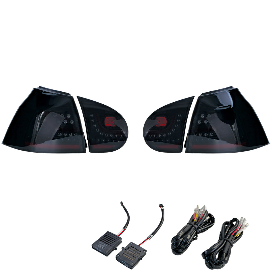 Fanali Posteriori LED Set Nero Fumè per Volkswagen Golf 5 Berlina 2003-2008