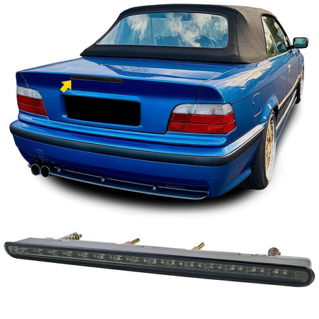Dritte LED Luce Freno Vetro Trasparente Nero Fumé per BMW E36 Cabrio 96-99