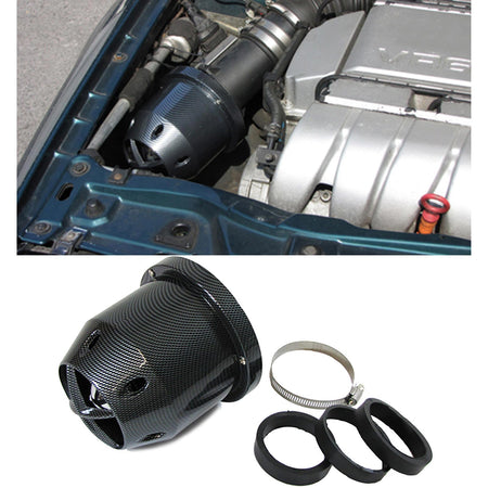 Filtro Aria Sportivo Carbon Flow Jet 60-76mm Universale per Auto Tuning