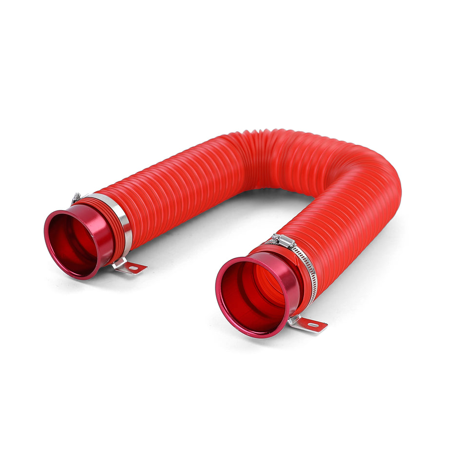 Cold Air Performance Kit Aspirazione Aria Tubo Flex Rosso Universale Filtro