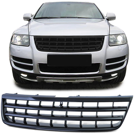 Griglia Senza Emblema Nera Lucida per Volkswagen Touareg 7L 02-06