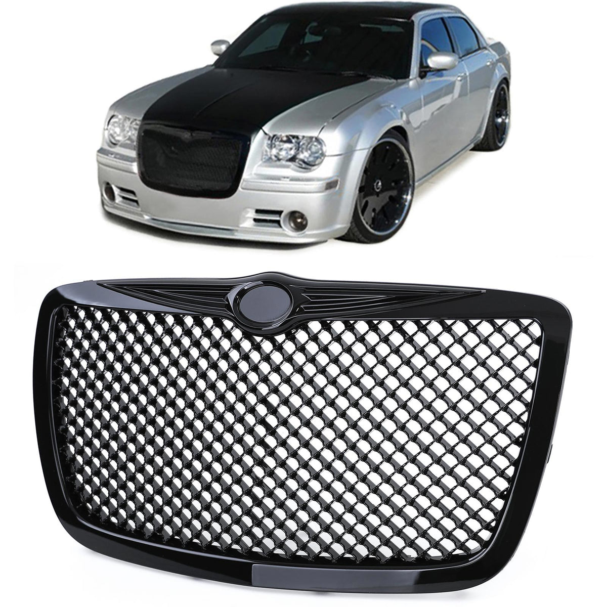 Griglia Anteriore Sportiva Wabendesign Nera Lucida per Chrysler 300C 2004-2011