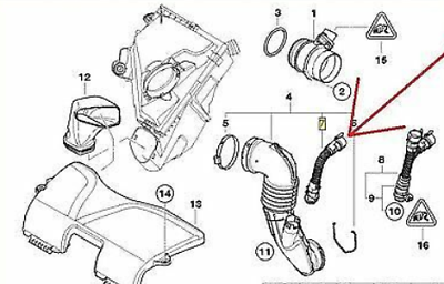 Tublo Sfiato  Aspirazione Aria BMW 1 3 5 7 E81 E87 E90 F10 F01 13717803842