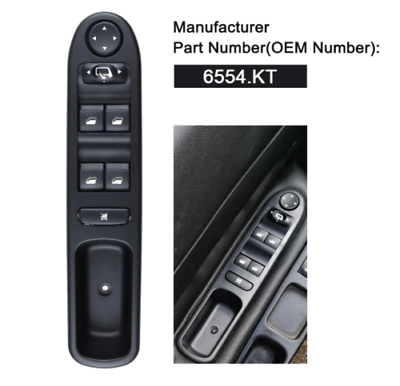 Pulsantiera interruttore 6554.KT Alzacristalli Sinistro Peugeot 307 307CC 307SW