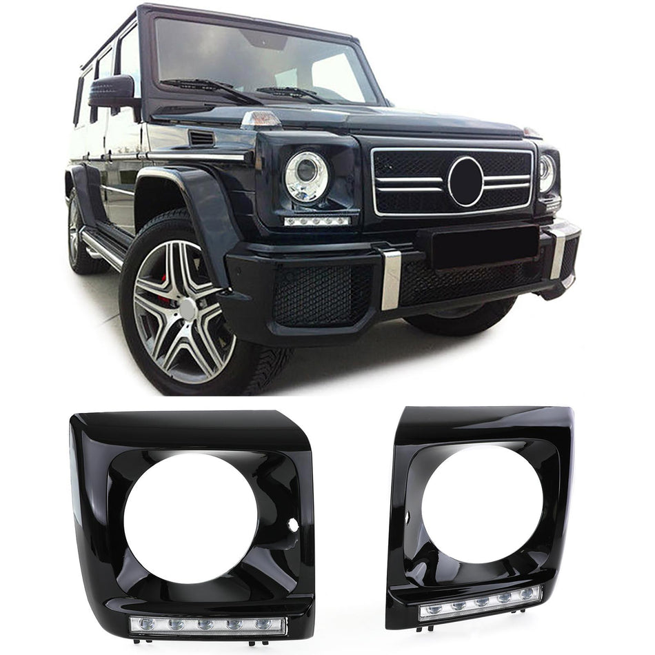 Fari Coperture Nere Lucide con LED per Mercedes Classe G W463 (1989-2012)
