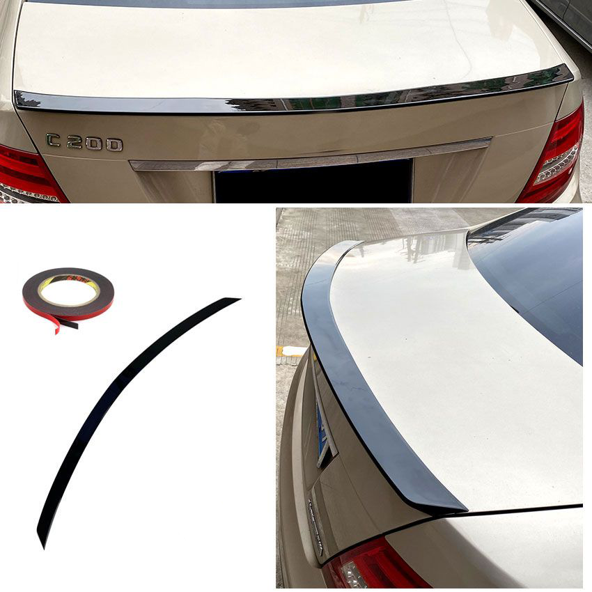 Spoiler Posteriore Nero Glans per Mercedes Classe C W204 2007-2014