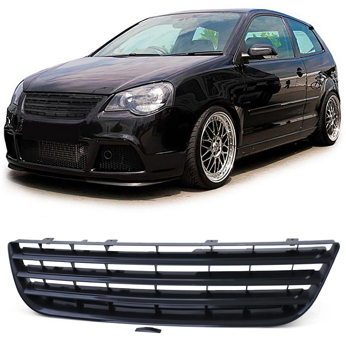 Griglia Sportiva Senza Emblema Nera per Volkswagen Polo 9N3 2005-2009