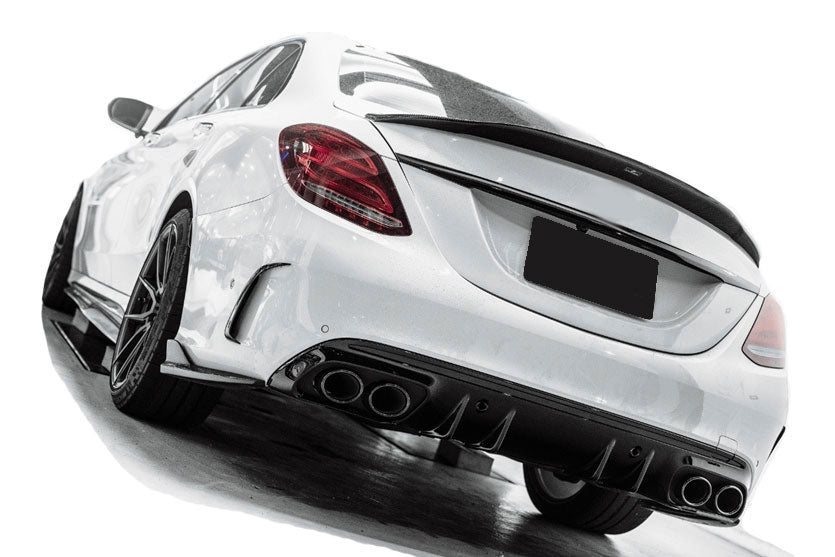Diffusore Posteriore con Terminali Scarico Neri per Mercedes W205 S205 2014-2021