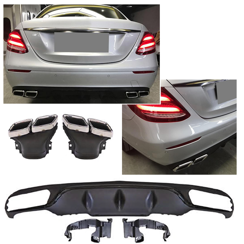 Diffusore Posteriore con Terminali Scarico Cromato per Mercedes E-kl. W213