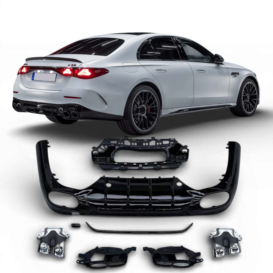 Diffusore Posteriore con Terminali Scarico Cromato per Mercedes Classe E W214