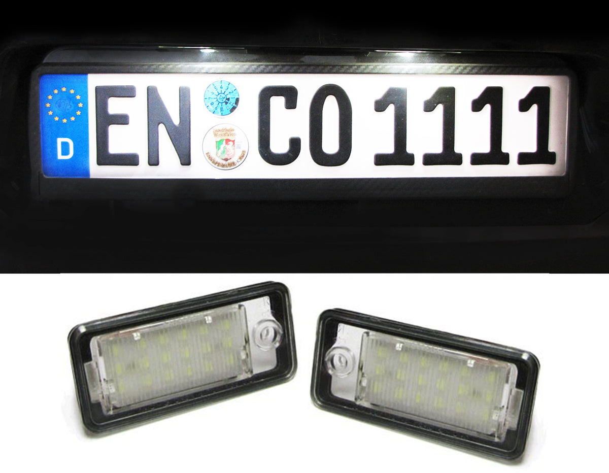 LED Luce Targa 6000K per Audi A3 8P A4 B6 A6 4F Q7 TDL - 2 Pezzi, CAN-Bus