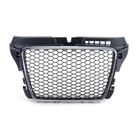 Griglia Sportiva Anteriore Design a Nido D'ape con Cornice Cromata per Audi A3