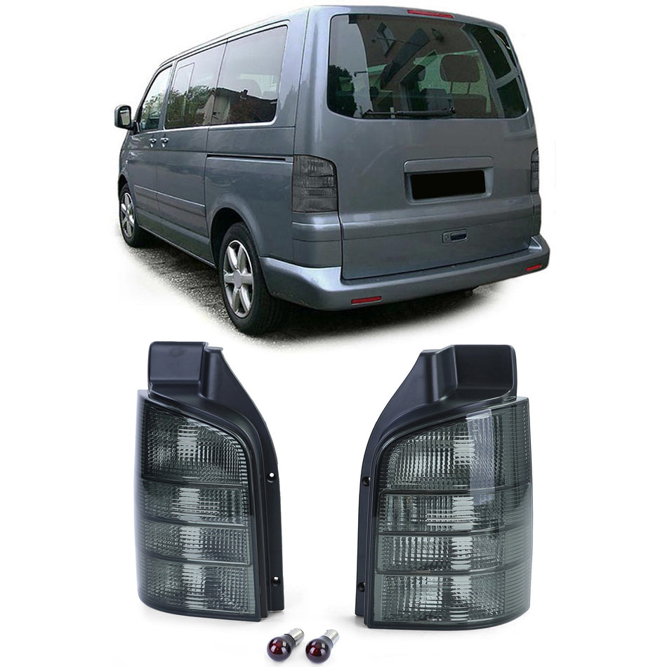 Fanali Posteriori Vetro Trasparente Neri Fumé Set per Volkswagen Bus T5
