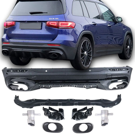 Diffusore Posteriore con Terminali Scarico Cromato per Mercedes X247 2019-2026