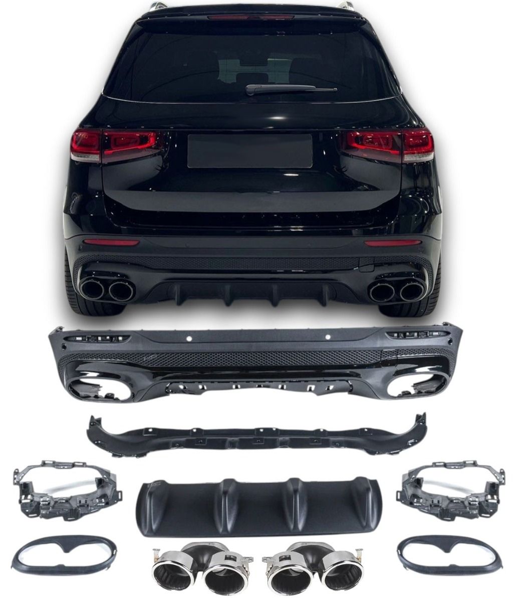 Diffusore Posteriore con Terminali Scarico Cromato per Mercedes X247 2019-2026