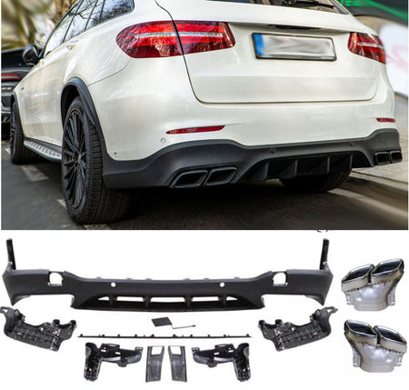 Diffusore Posteriore con Terminali Scarico Cromato per Mercedes X253 GLC