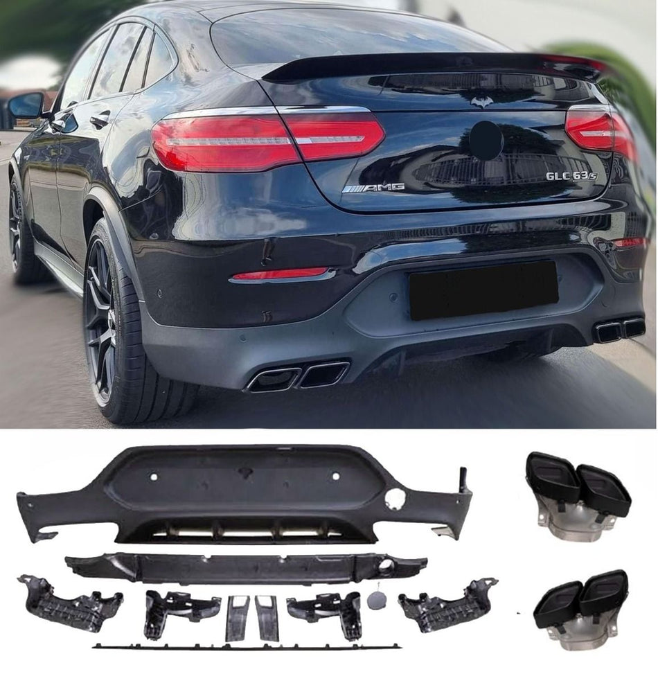 Diffusore Posteriore con Terminali Scarico Neri per Mercedes C253 GLC Coupé