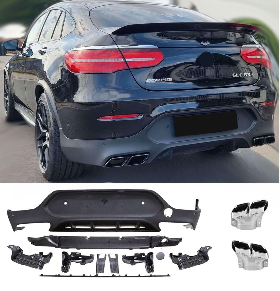 Diffusore Posteriore con Terminali Scarico Cromato per Mercedes C253 GLC Coupé