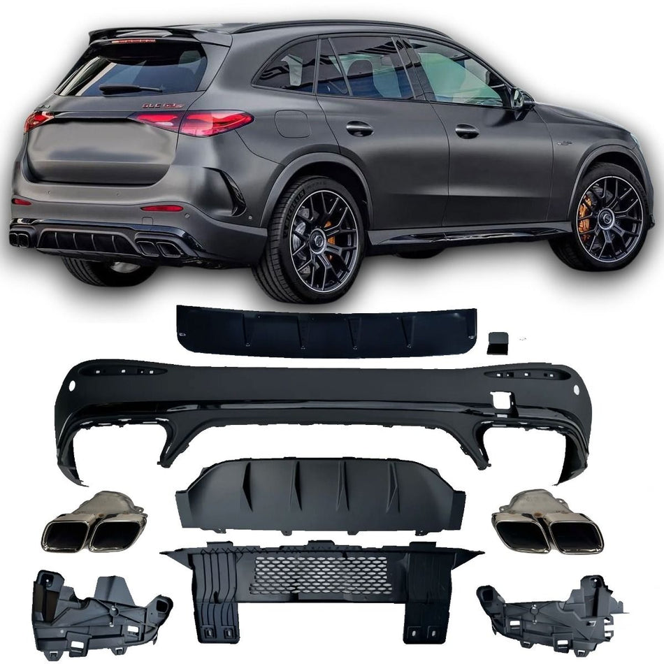 Diffusore Posteriore con Terminali Scarico Cromato per Mercedes X254 GLC