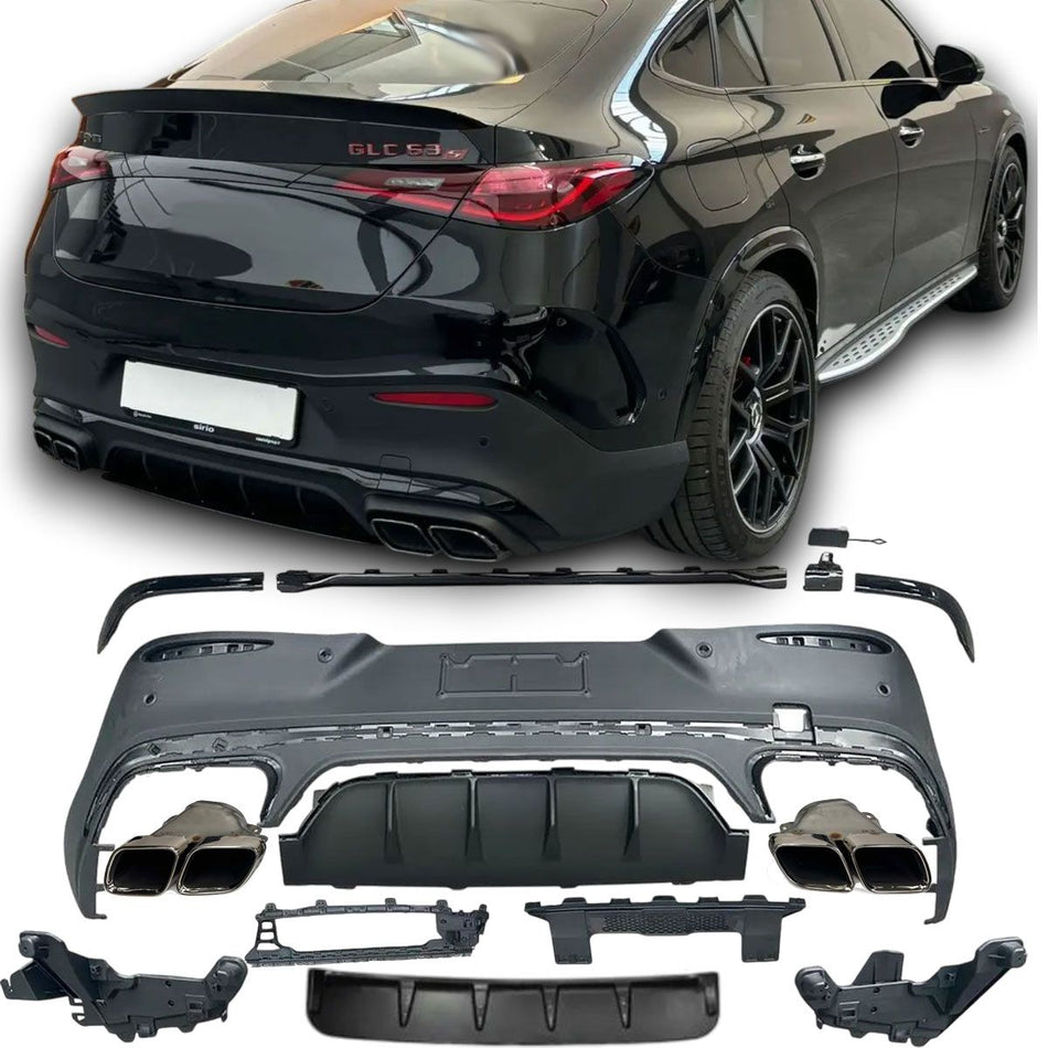 Diffusore Posteriore con Terminali Scarico Cromato per Mercedes C254 2022-2026