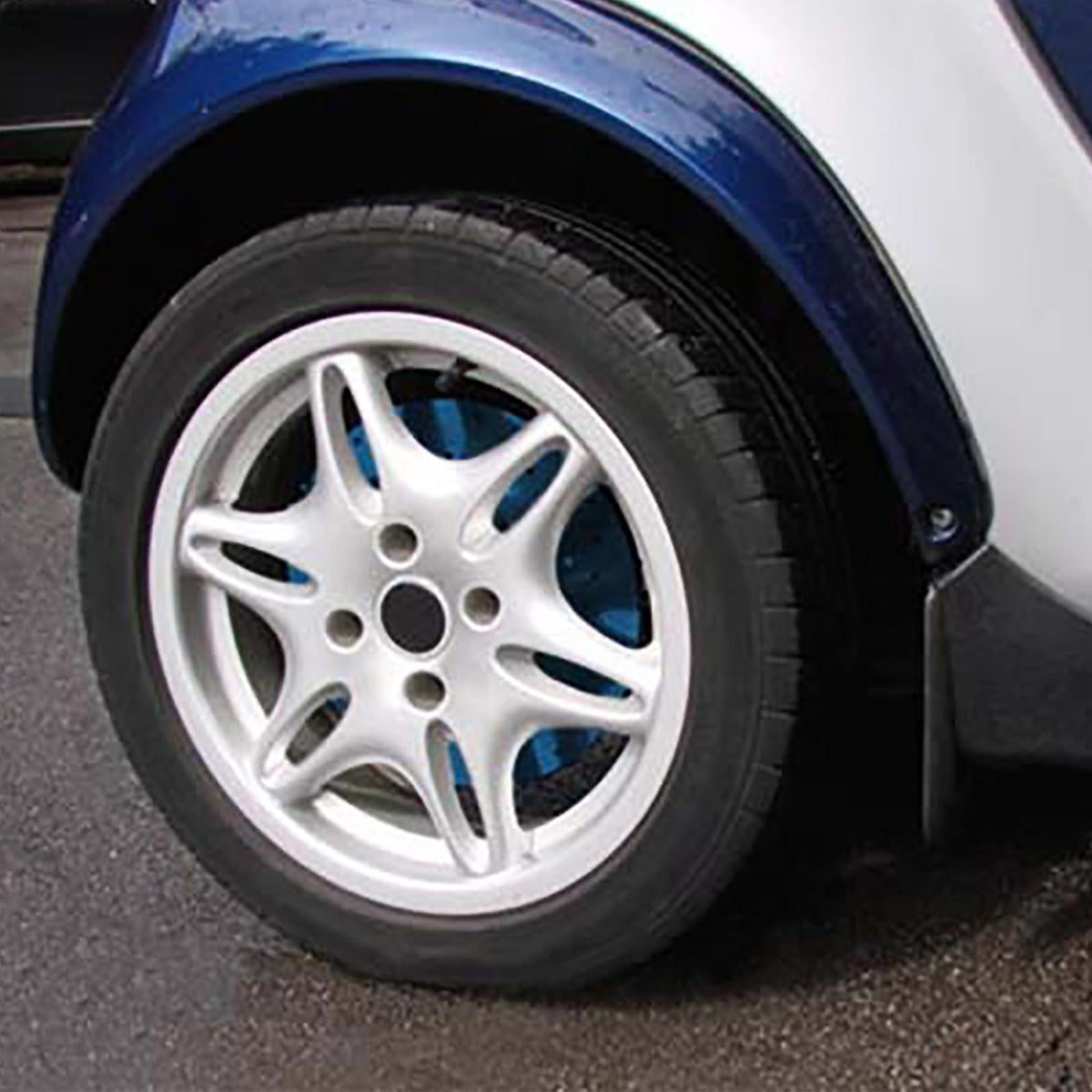 Acciaio Inox Coperture Freno Blu per Smart 450 451 453 (Coupé, Cabrio) 98-21