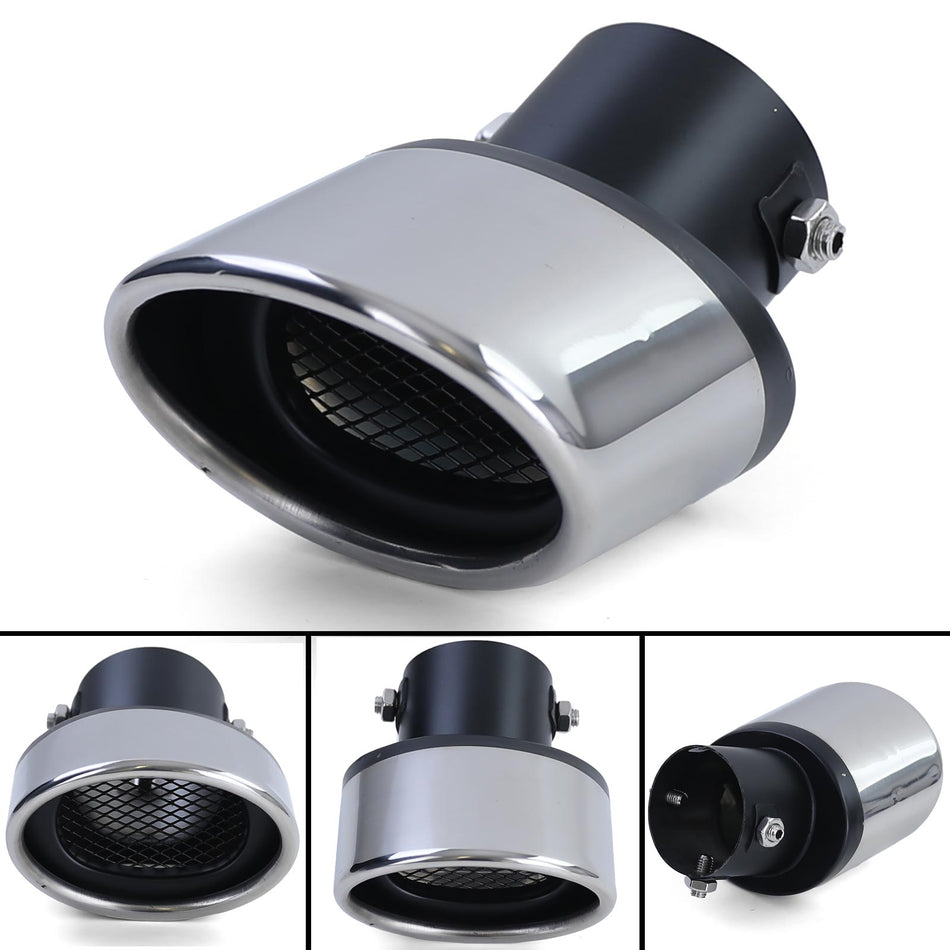Asta in Acciaio Inox Terminale di Scarico 70x114mm Ovale Universale