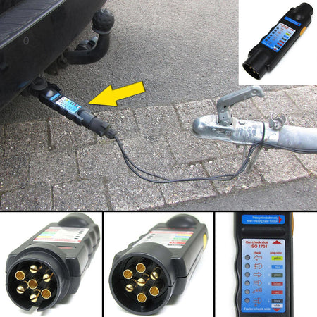 Tester per Illuminazione Rimorchio – 7 Poli ISO 1724, Universale, LED, Pratico