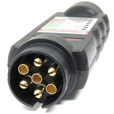 Tester per Illuminazione Rimorchio – 7 Poli ISO 1724, Universale, LED, Pratico