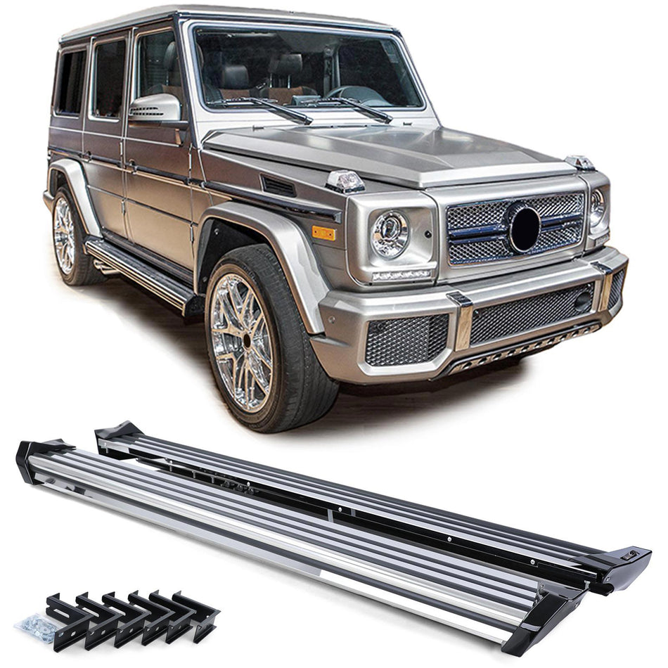 Pedane Laterali in Acciaio Inox OE Style per Mercedes Classe G W463 89-15