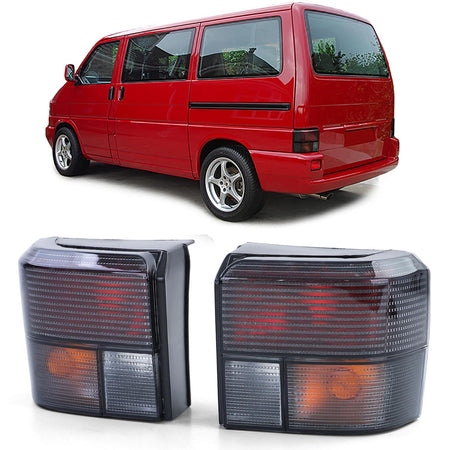 Fanali Posteriori Neri Fumé per Volkswagen T4 Bus Transporter Caravelle 90-03