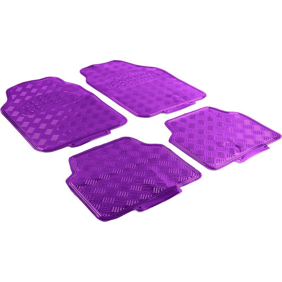 Set 4 Tappetini Gommati Universali Alluminio Riffelblech Look Cromato Lilla