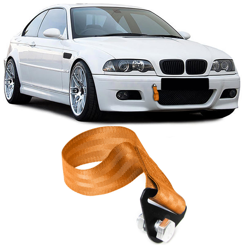 Gancio Traino Universale in Nylon Arancione per Auto Sportivo e Motorsport