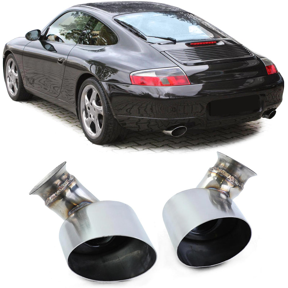 Terminali Scarico in Acciaio Inox Ovali 115*85 Mm per Porsche 911 996 98-01