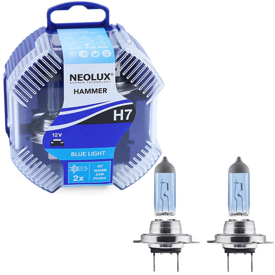NEOLUX Von Osram H7 Luce Blu 55W 12V Halogen Lampadine Xenon Look 2 Pezzi
