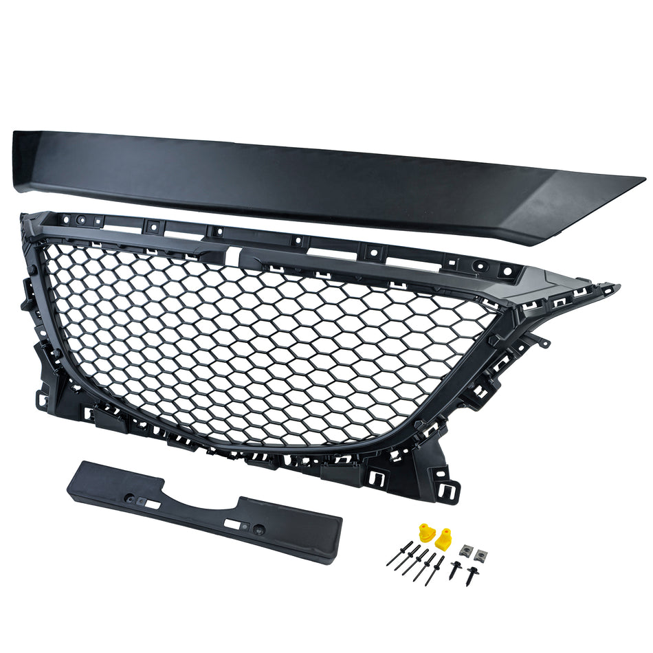 Griglia Anteriore Sportiva Wabendesign Nera Senza Emblema per Mazda 3 BM 13-17