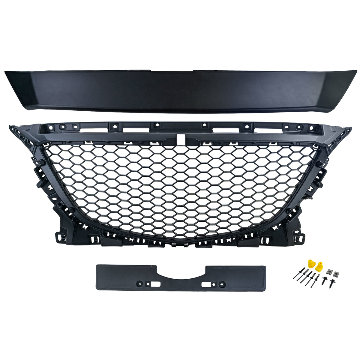 Griglia Anteriore Sportiva Wabendesign Nera Senza Emblema per Mazda 3 BM 13-17