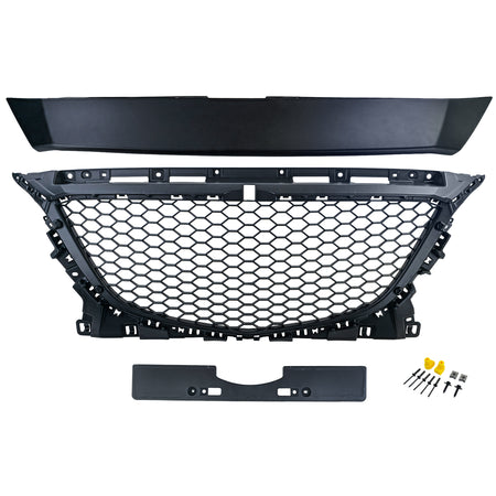 Griglia Anteriore Sportiva Wabendesign Nera Senza Emblema per Mazda 3 BM 13-17