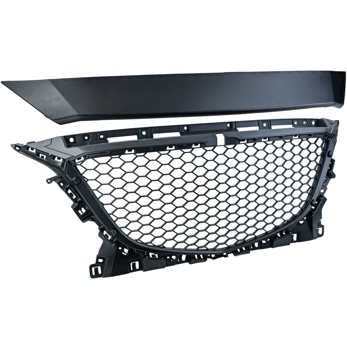 Griglia Anteriore Sportiva Wabendesign Nera Senza Emblema per Mazda 3 BM 13-17