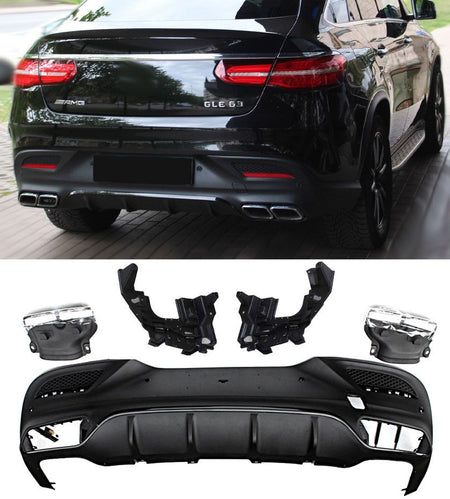 Diffusore Posteriore con Terminali Scarico Cromato per Mercedes GLE C292