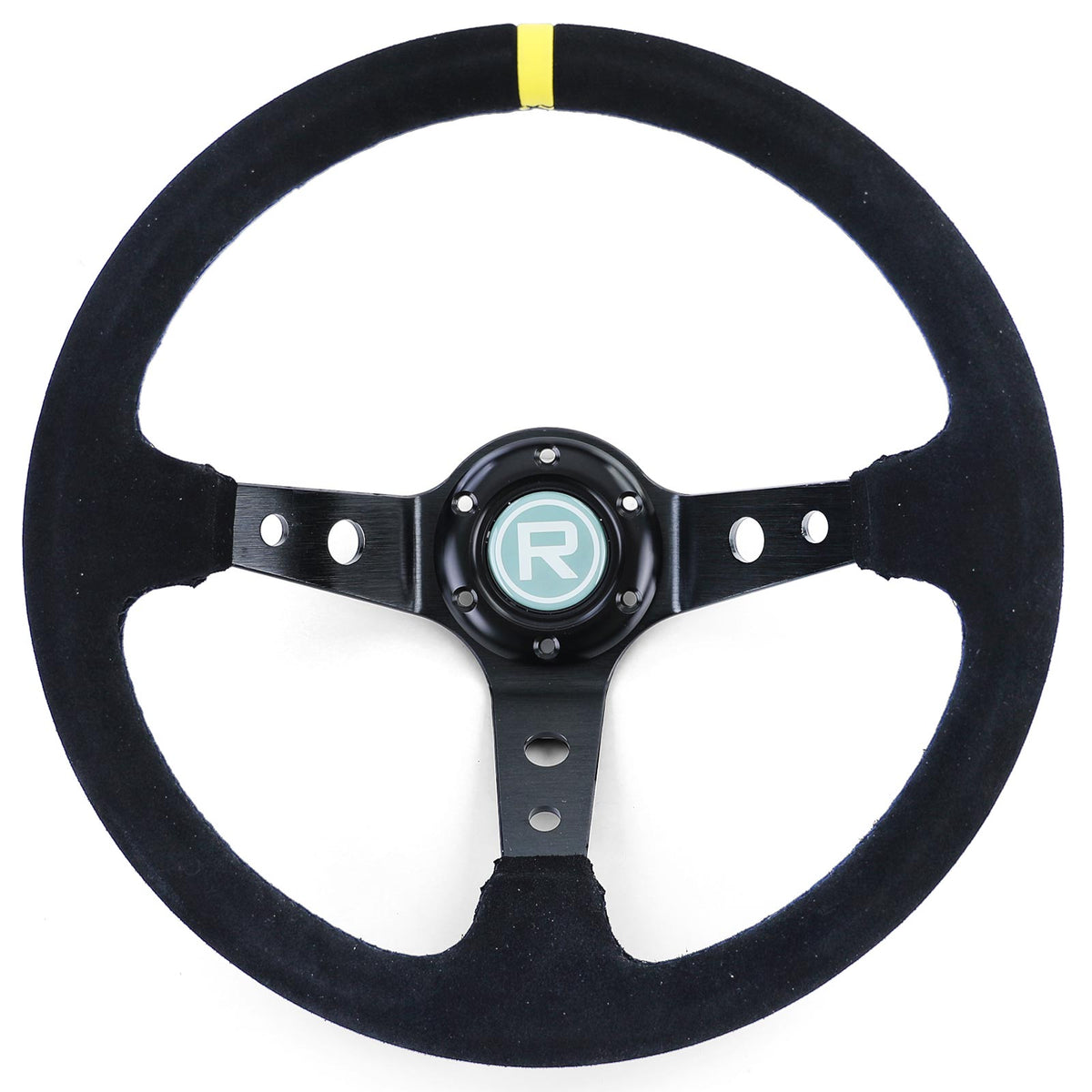 Volante Sportivo a Raggi Tipo 3 in Vera Pelle Nero 350mm per Momo Sparco